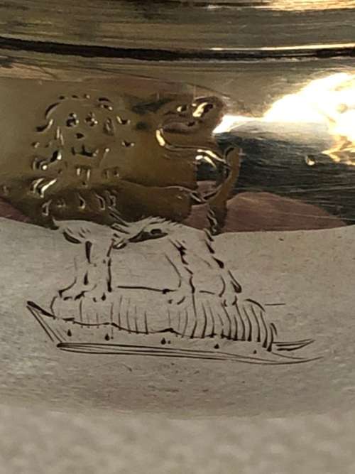 WOW !! PAIR OF GEORGE III STERLING SILVER HALLMARKED OPEN SALTS (1764 - 1770) MAKERS MARK