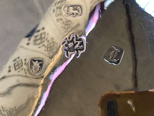 WOW !! PAIR OF GEORGE III STERLING SILVER HALLMARKED OPEN SALTS (1764 - 1770) MAKERS MARK