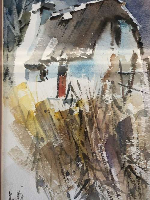 INVESTMENT ART !!! WALLACE HULLEY (SA 1931 - ) FRAMED LANDSCAPE WATERCOLOUR PAINTING