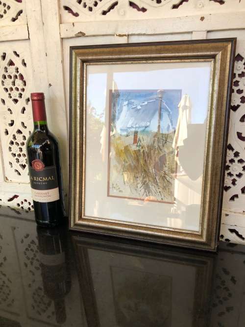 INVESTMENT ART !!! WALLACE HULLEY (SA 1931 - ) FRAMED LANDSCAPE WATERCOLOUR PAINTING