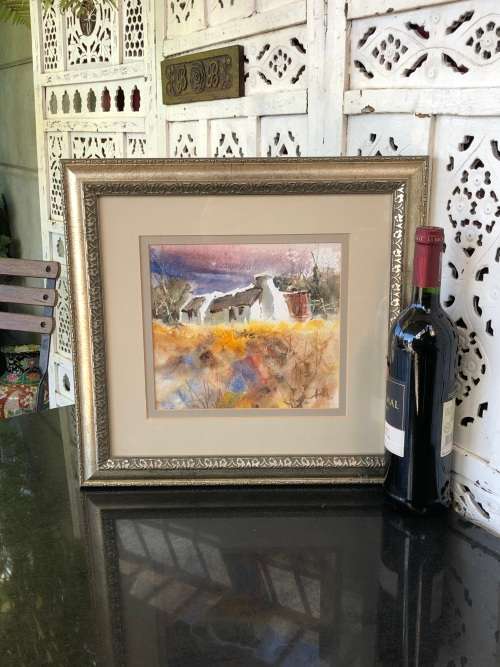 INVESTMENT ART !!! WALLACE HULLEY (SA 1931 - ) FRAMED LANDSCAPE WATERCOLOUR PAINTING