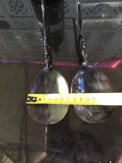 Vintage Carved & Polished Water Buffalo Horn Spoons With Dragon Handle Oriental