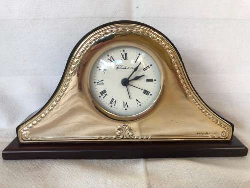 GORGEOUS ITALIAN STERLING SILVER CLAD QUARTZ MANTEL CLOCK - CLEARLY MARKED ABOUT 7g - NEEDS BATTERY