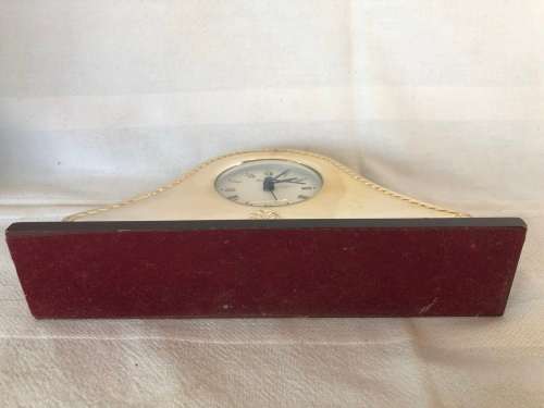 GORGEOUS ITALIAN STERLING SILVER CLAD QUARTZ MANTEL CLOCK - CLEARLY MARKED ABOUT 7g - NEEDS BATTERY