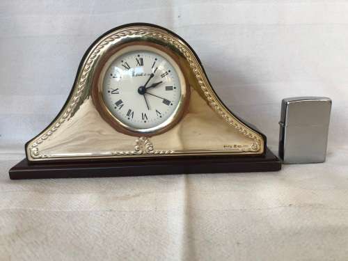 GORGEOUS ITALIAN STERLING SILVER CLAD QUARTZ MANTEL CLOCK - CLEARLY MARKED ABOUT 7g - NEEDS BATTERY