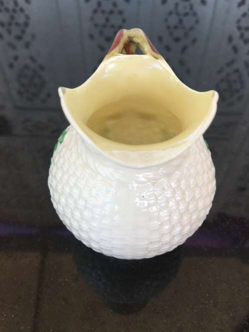 Vintage c 1926-1946 Belleek China Irish Symbols Ivory & Green Milk\Creamer
