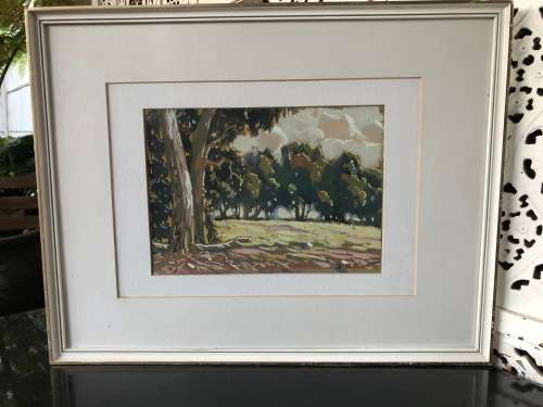 INVESTMENT ART !! SYDNEY CARTER (SA 1874 - 1945) GORGEOUS FRAMED LANDSCAPE WATERCOLOR PAINTING