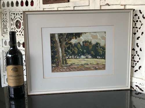 INVESTMENT ART !! SYDNEY CARTER (SA 1874 - 1945) GORGEOUS FRAMED LANDSCAPE WATERCOLOR PAINTING