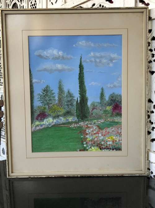 A STUNNER - FRAMED OIL ON CARD - BOTANICAL SCENE - BY B. SMITH-SYMMS DATED 1985 - BEAUTIFUL PIECE