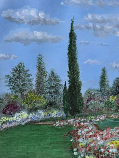 A STUNNER - FRAMED OIL ON CARD - BOTANICAL SCENE - BY B. SMITH-SYMMS DATED 1985 - BEAUTIFUL PIECE