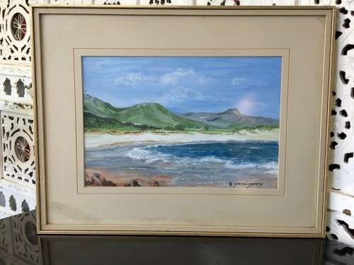 A STUNNER - FRAMED OIL ON CARD - SEASCAPE SCENE - BY B. SMITH-SYMMS  - BEAUTIFUL PIECE