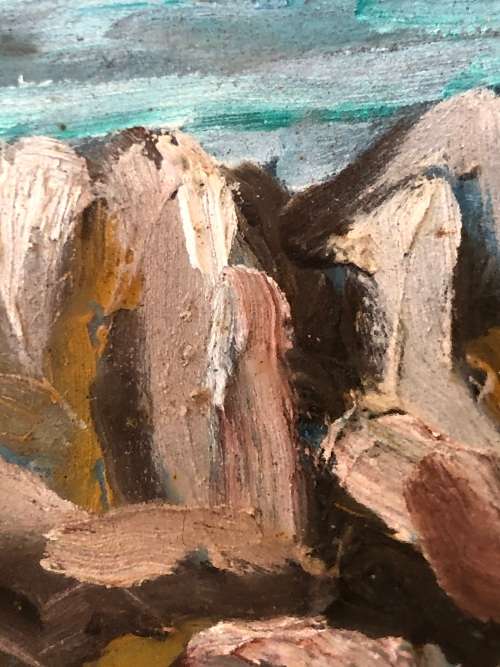 A STUNNER - FRAMED OIL ON CARD - SEASCAPE SCENE - BY B. SMITH-SYMMS  - BEAUTIFUL PIECE