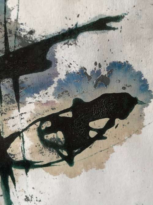 INVESTMENT ART~ HENNIE NIEMANN SNR (1941 - ) FRAMED MIXED MEDIA ON PAPER -  2019
