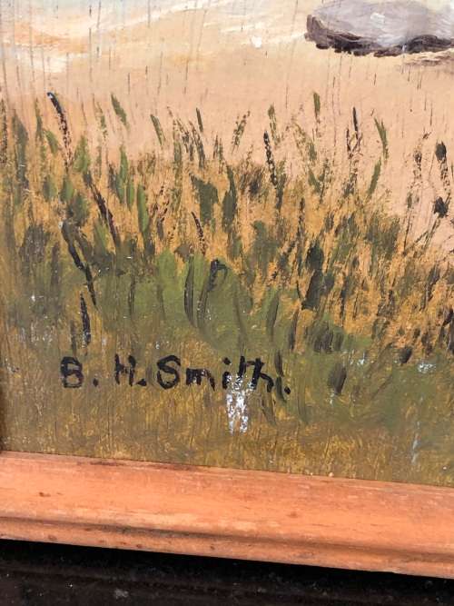 WOW !!! BEAUTIFUL FRAMED OIL ON PANEL PAINTING BY B.H. SMITH - NOTED AND DATED ON THE BACK 1975
