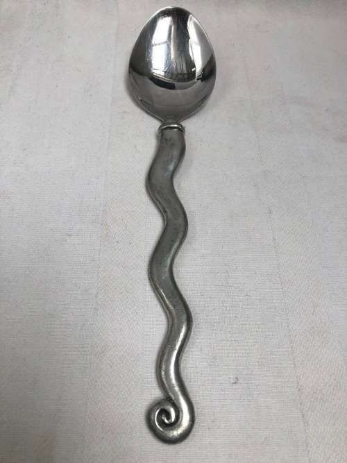 WOW !!! CARROL BOYES FUNCTIONAL ART !!!!  - WAVE PATTERN SERVING SPOON CLEARLY MARKED