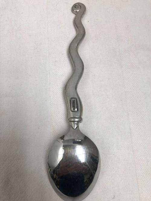 WOW !!! CARROL BOYES FUNCTIONAL ART !!!!  - WAVE PATTERN SERVING SPOON CLEARLY MARKED