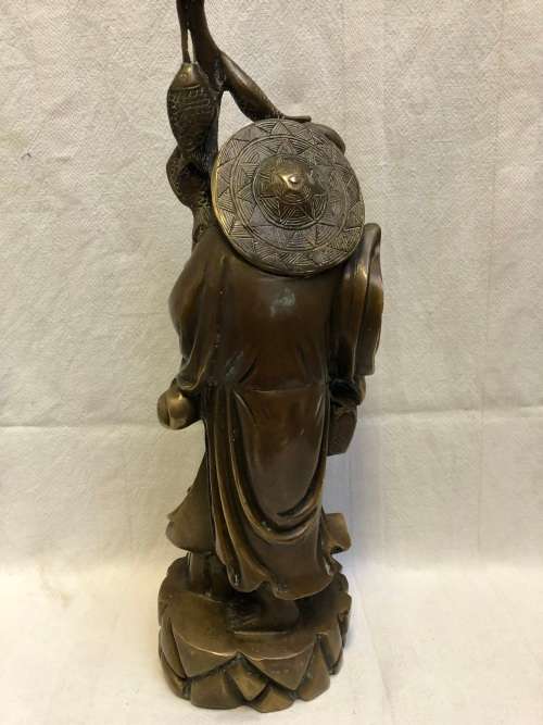 WOW !!! AWESOME FIND - QIANLONG NIANZHI CHINESE BRONZE OF A FISHERMAN  - SIGNED UNDERNEATH - 4.1kg