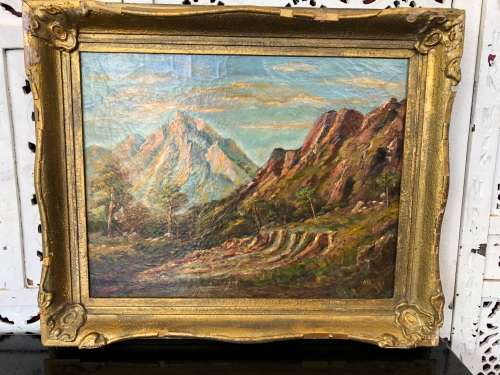INVESTMENT ART !! TITTA FASCIOTTI (SA 1927-1993) STUNNING OIL ON BOARD LANDSCAPE - SIGNED AND FRAMED