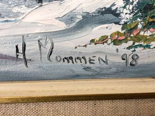 INVESTMENT ART !!! STUNNING ORIGINAL HELENA MOMMEN (SA) FRAMED OIL ON CANVAS FIXED TO BOARD