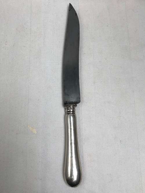 WOW !! FRENCH HALLMARKED SILVER HANDLED CARVING KNIFE - CLEARLY MARKED PARIS - c1838 - PRESENT
