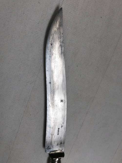 WOW !! FRENCH HALLMARKED SILVER HANDLED CARVING KNIFE - CLEARLY MARKED PARIS - c1838 - PRESENT