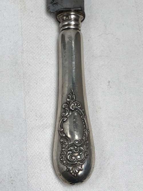 WOW !! FRENCH HALLMARKED SILVER HANDLED CARVING KNIFE - CLEARLY MARKED PARIS - c1838 - PRESENT