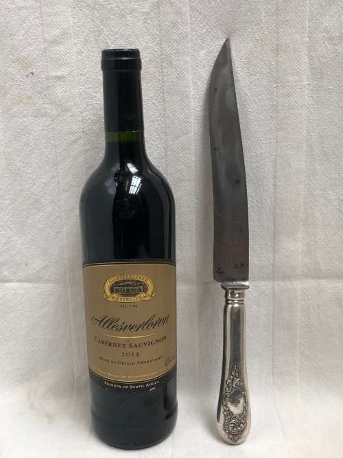 WOW !! FRENCH HALLMARKED SILVER HANDLED CARVING KNIFE - CLEARLY MARKED PARIS - c1838 - PRESENT