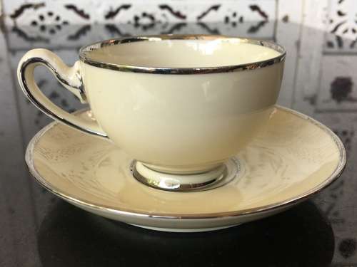 Rare KPM Kjebenhavns Porcellains Maleri A/5 Marked Biscuit & Silvert Gilt Duo Demmitasse