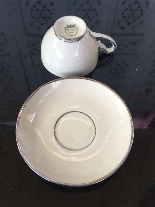Rare KPM Kjebenhavns Porcellains Maleri A/5 Marked Biscuit & Silvert Gilt Duo Demmitasse