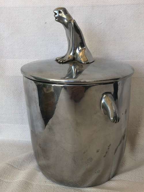 WOW !!! CARROL BOYES FUNCTIONAL ART !!! EARLY EDITION LEAPFROG ICE BUCKET - CLEARLY MARKED
