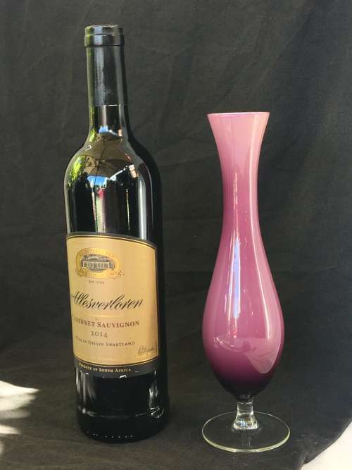 Stunning Tall Hand Blown Pink Pedastal Vase
