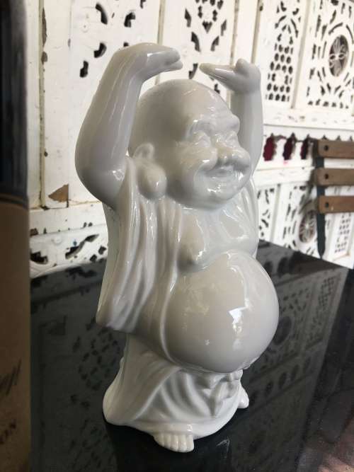 Chinese Blanc De Chine Happy Standing Buddha