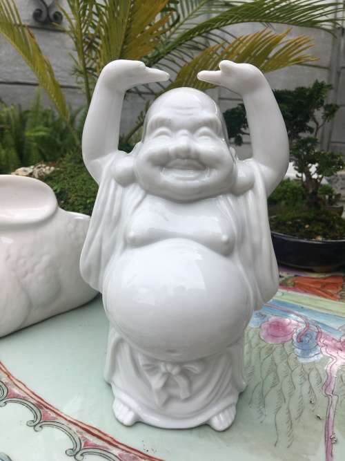 Chinese Blanc De Chine Happy Standing Buddha