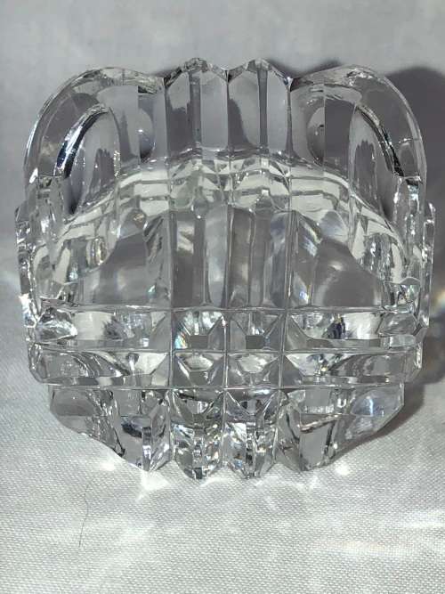 ALBERT BODEMER(GERMANY)  .835 HALLMARKED SILVER AND CUT CRYSTAL TRINKET / RING DISH