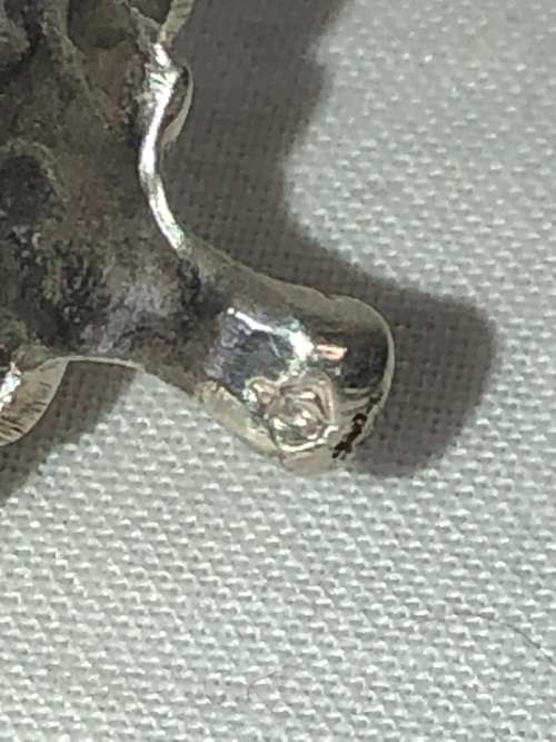 ALBERT BODEMER(GERMANY)  .835 HALLMARKED SILVER AND CUT CRYSTAL TRINKET / RING DISH