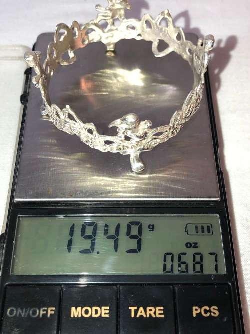 ALBERT BODEMER(GERMANY)  .835 HALLMARKED SILVER AND CUT CRYSTAL TRINKET / RING DISH
