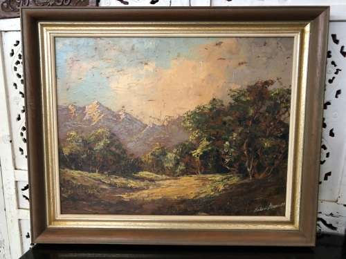INVESTMENT ART !!! ANTON STRAUSS (SA 20th C) AMAZING FRAMED OIL ON BOARD PAINTING TITLED ON THE REAR