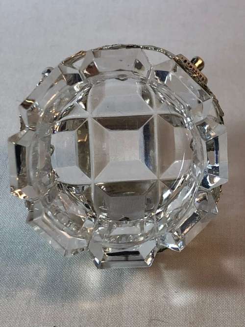 ALBERT BODEMER(GERMANY)  .835 HALLMARKED SILVER AND CUT CRYSTAL TRINKET / RING DISH