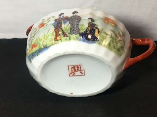 Seal Marked Japan Kutani family Enamel Hand Painted Milk Jug 250ml