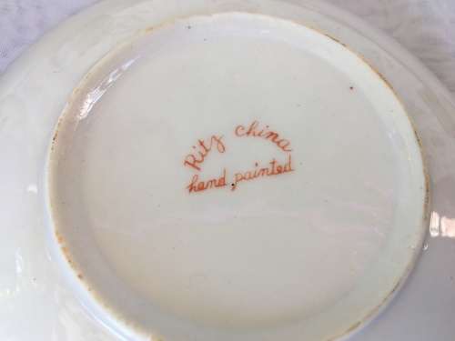 Lot Oriental Ritz China Hand Painted Marked Geisha Lithophane Demitasse Cups & Saucers