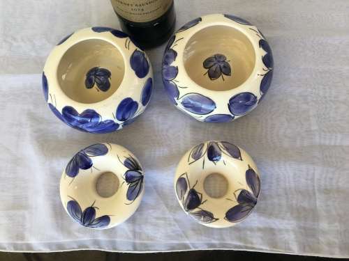 Vintage Fanfoart Made in Spain Pintado A Mano Glazed Pottery