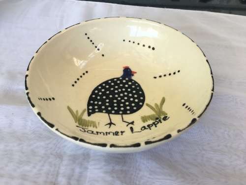South African Hand painted Glazed Pottery Bowl,