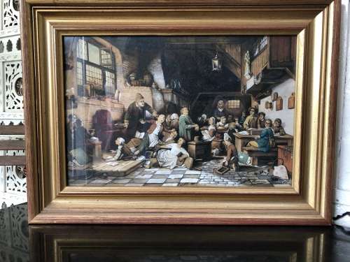 BREATHTAKING !!! H. COREWIJN - AMAZING DETAILED WATERCOLOR PAINTING DATED 1938 - FRAMED BEHIND GLASS