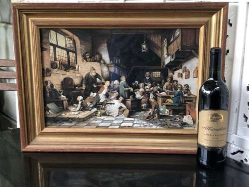 BREATHTAKING !!! H. COREWIJN - AMAZING DETAILED WATERCOLOR PAINTING DATED 1938 - FRAMED BEHIND GLASS