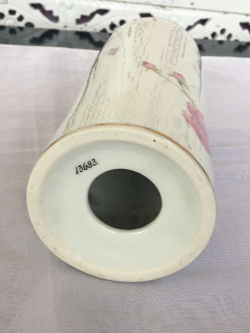 Vintage Porelain Floral Rolling Pin with detachable wooden handles. Numbered 13683