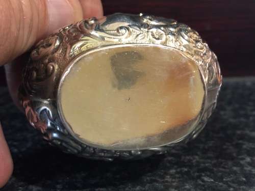 PAIR BIRMINGHAM HALLMARKED STERLING SILVER REPOUSSE OPEN SALTS WITH SPOONS - MARKINGS RUBBED - 66.2g