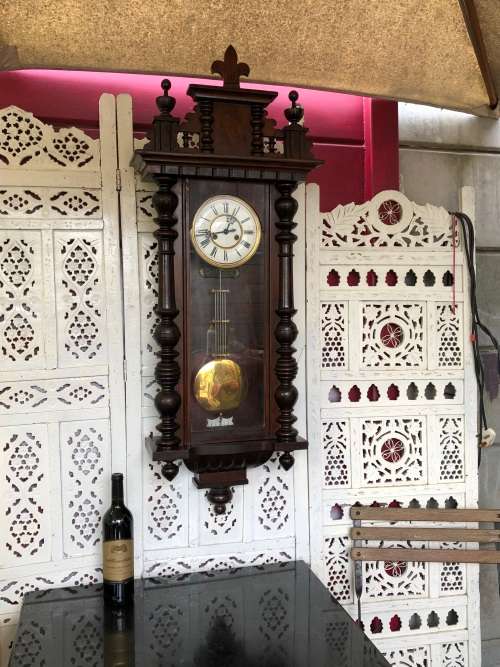 c1894 - LARGE GUSTAV BECKER SILESIA CHIMING WALL CLOCK - WORKING 100 - P54 MOVEMENT