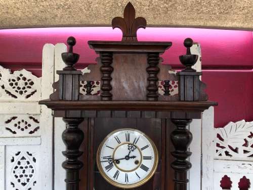 c1894 - LARGE GUSTAV BECKER SILESIA CHIMING WALL CLOCK - WORKING 100 - P54 MOVEMENT