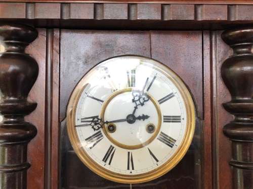 c1894 - LARGE GUSTAV BECKER SILESIA CHIMING WALL CLOCK - WORKING 100 - P54 MOVEMENT