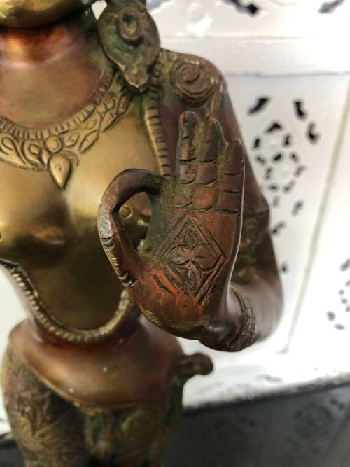 INVESTMENT PIECE !!! FANTASTIC LARGE HEAVY DANCING SHIVA THAI CAST BRONZE STATUE - COLD PAINTED